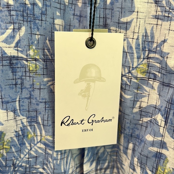 NEW Robert Graham Linen/Cotton SS Button Front Shirt - Picture 3 of 9